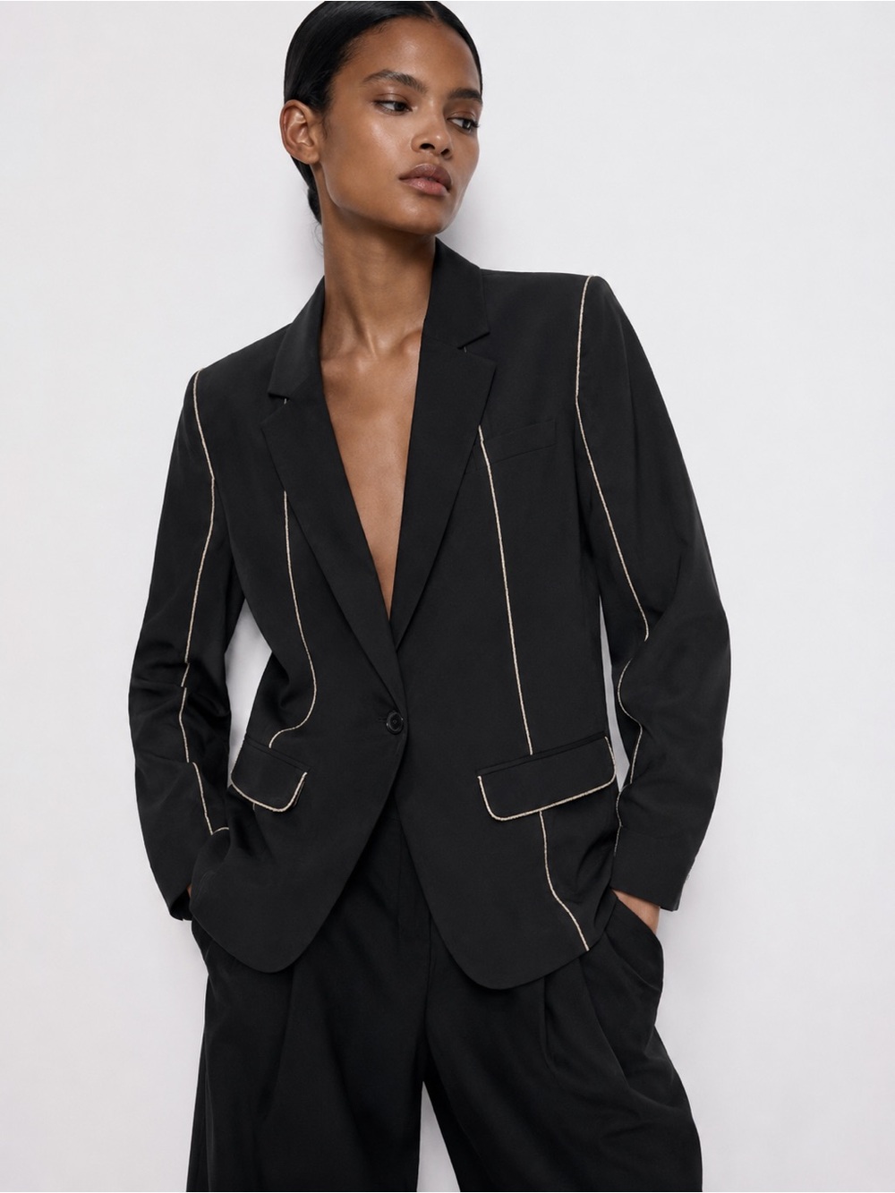NWT Zara Blazer with Distressed Lines